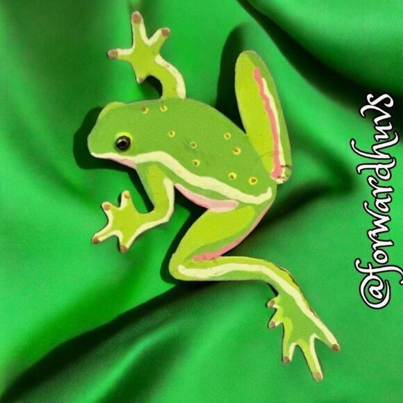 Bundle Sale 3 for $15 | Hand Crafted | Signed B. Cuhla | Frog Brooch - Picture 4 of 13